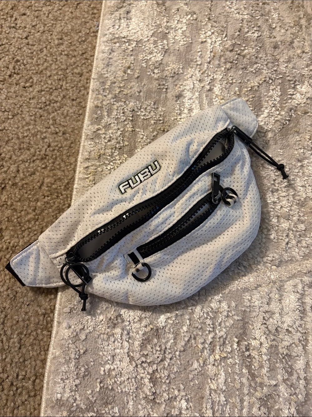 FUBU White Mesh Waist Bag / Fanny Pack-Y2K Streetwear